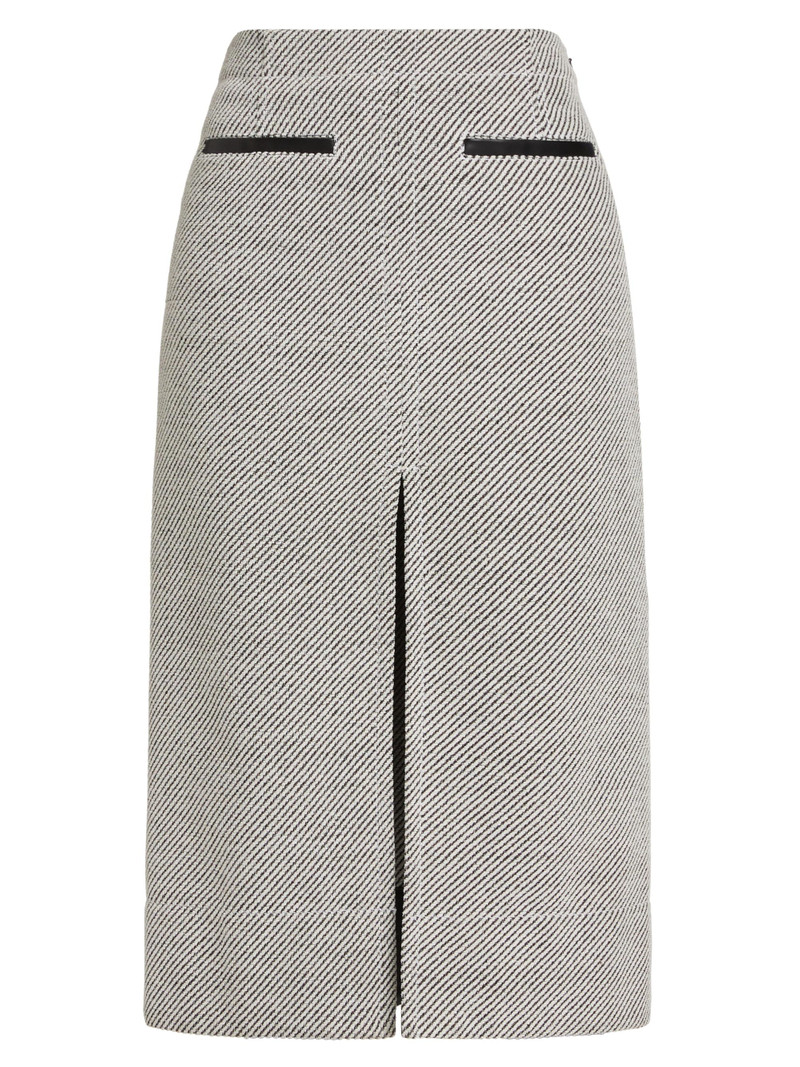 Women's Lennon Soft Twill Midi-Skirt - White Grey 1