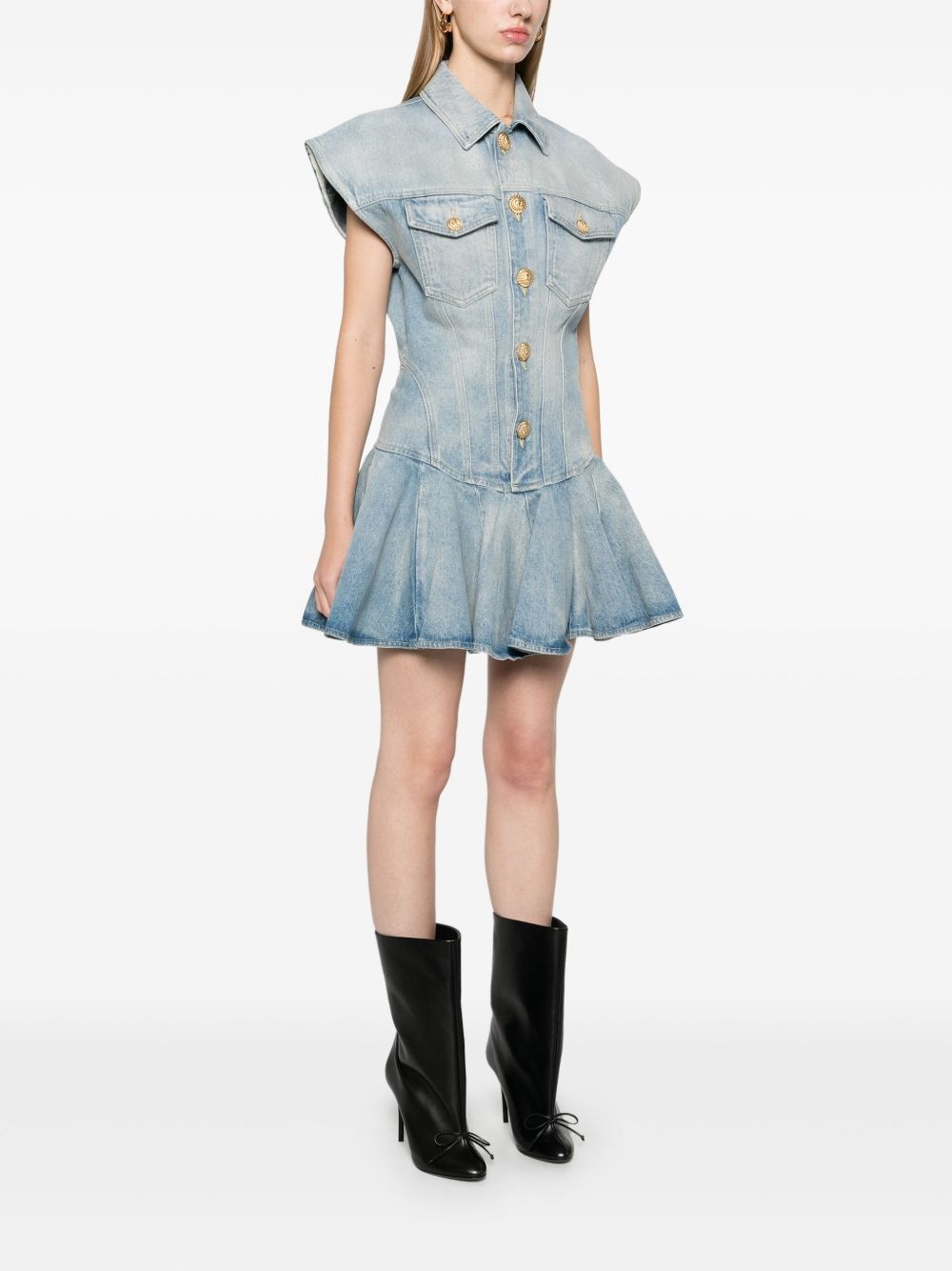 denim mini dress - 3