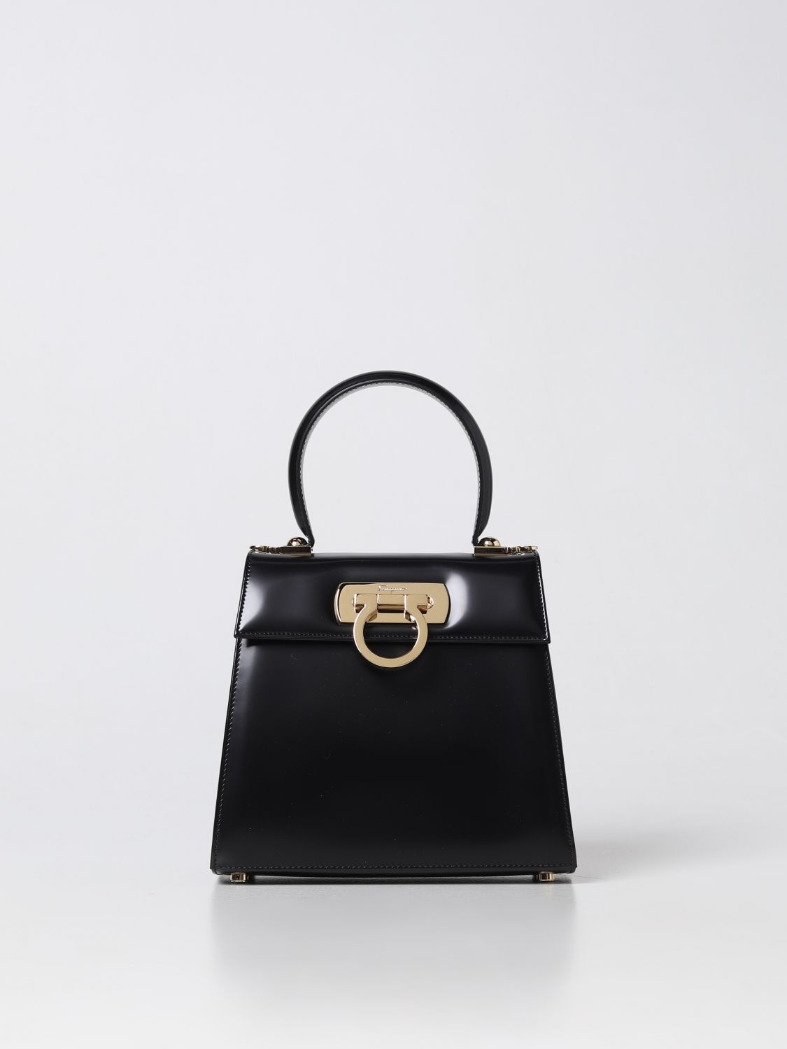 Ferragamo Iconic Top Handle bag in leather with Gancini - 1