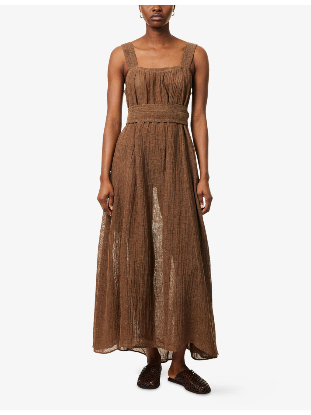 Assiout A-Line Linen Midi Dress - 3