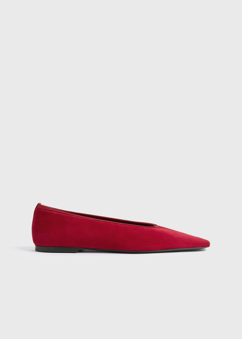 Minimalist suede ballerinas scarlet 8