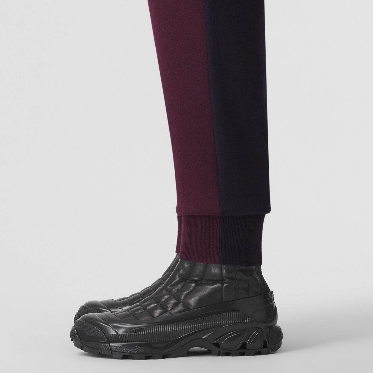 Two-tone Cashmere Cotton Blend Jogging Pants - 3
