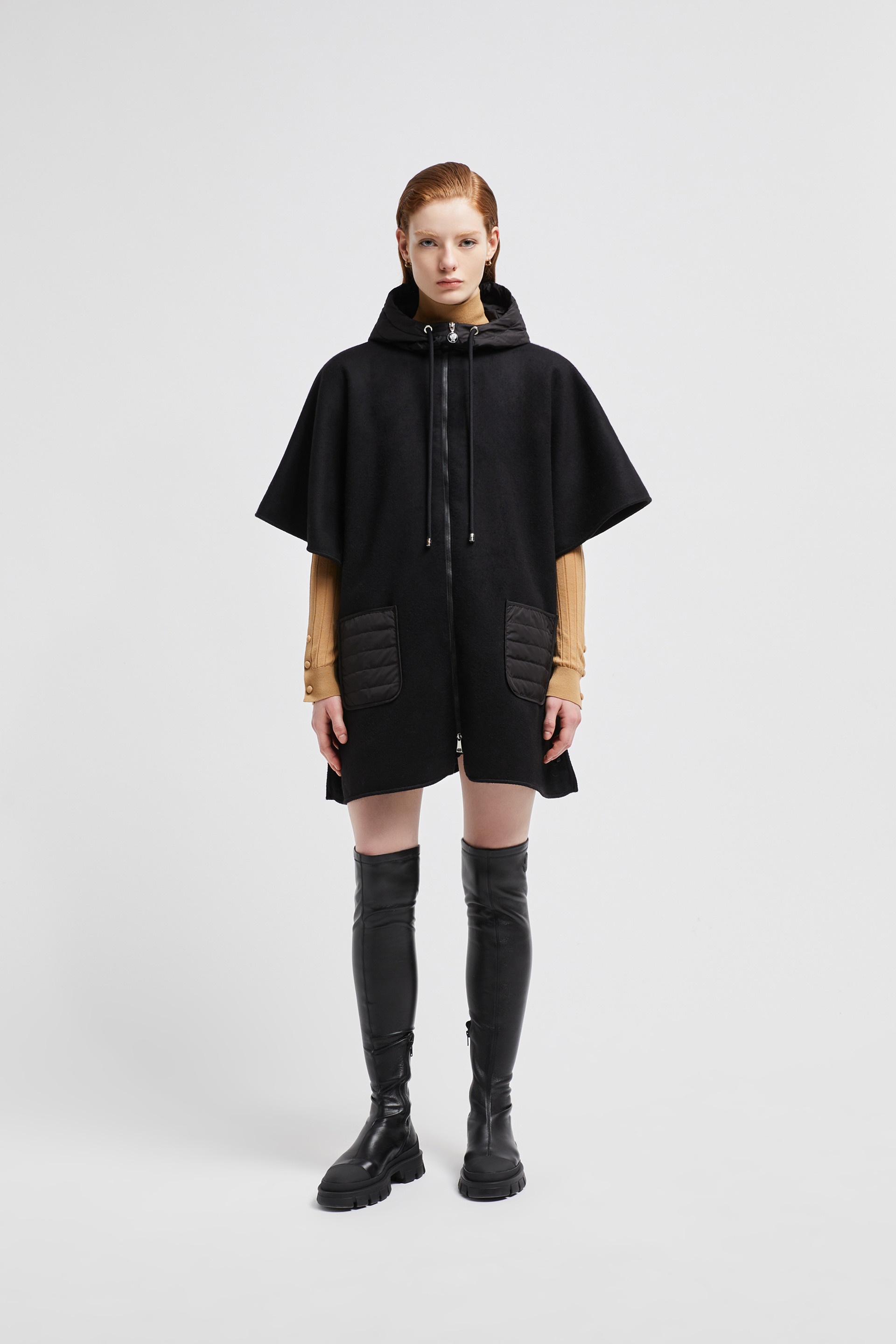 Hooded Down Cape - 3