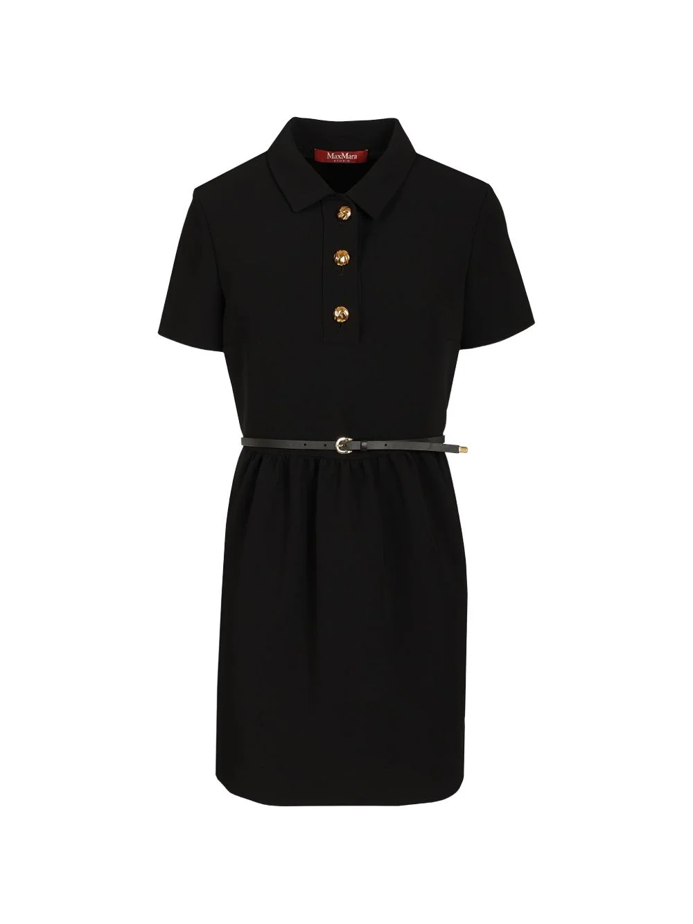 button-embellishment mini dress - 1