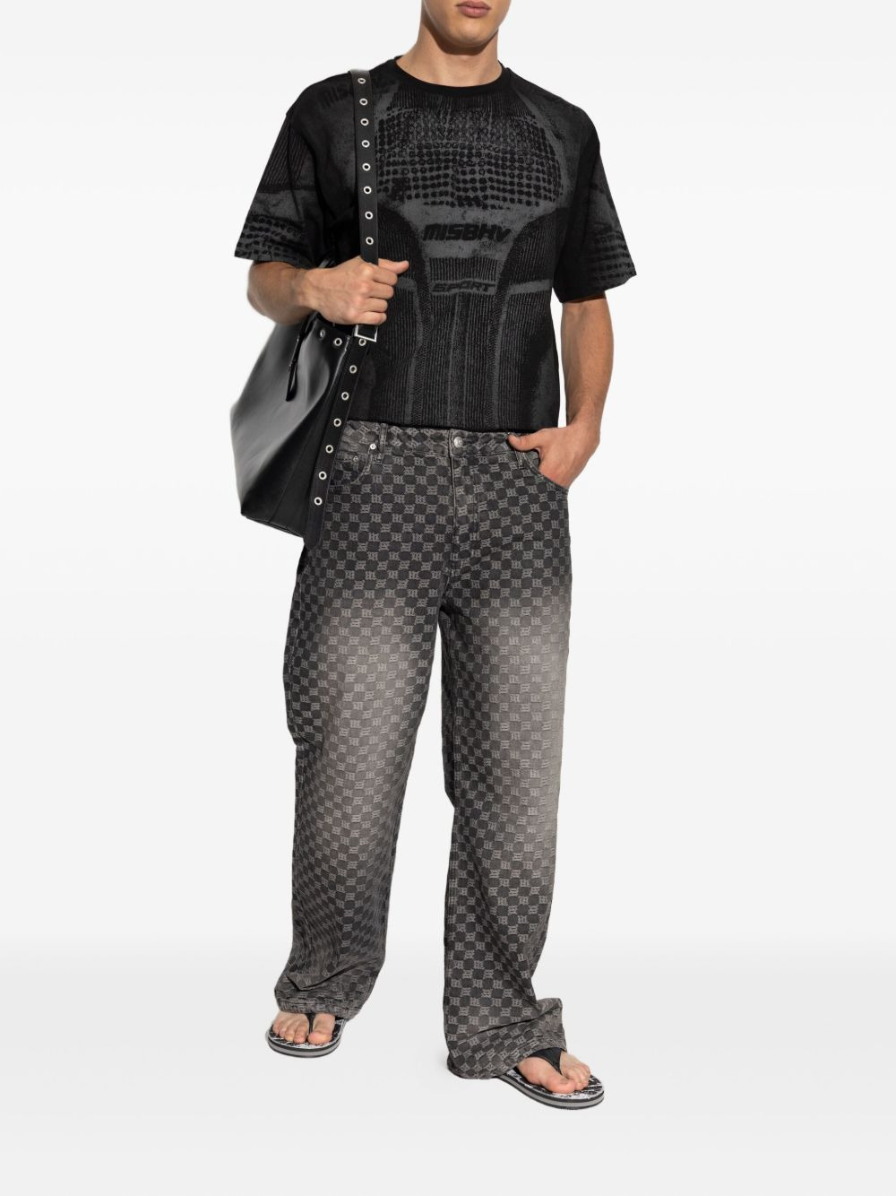 textured-print T-shirt - 2