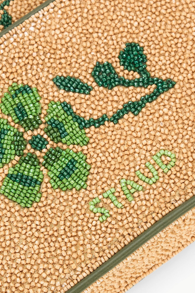 STAUD TOMMY BEADED BAG MOSS FLORAL TAPESTRY 5