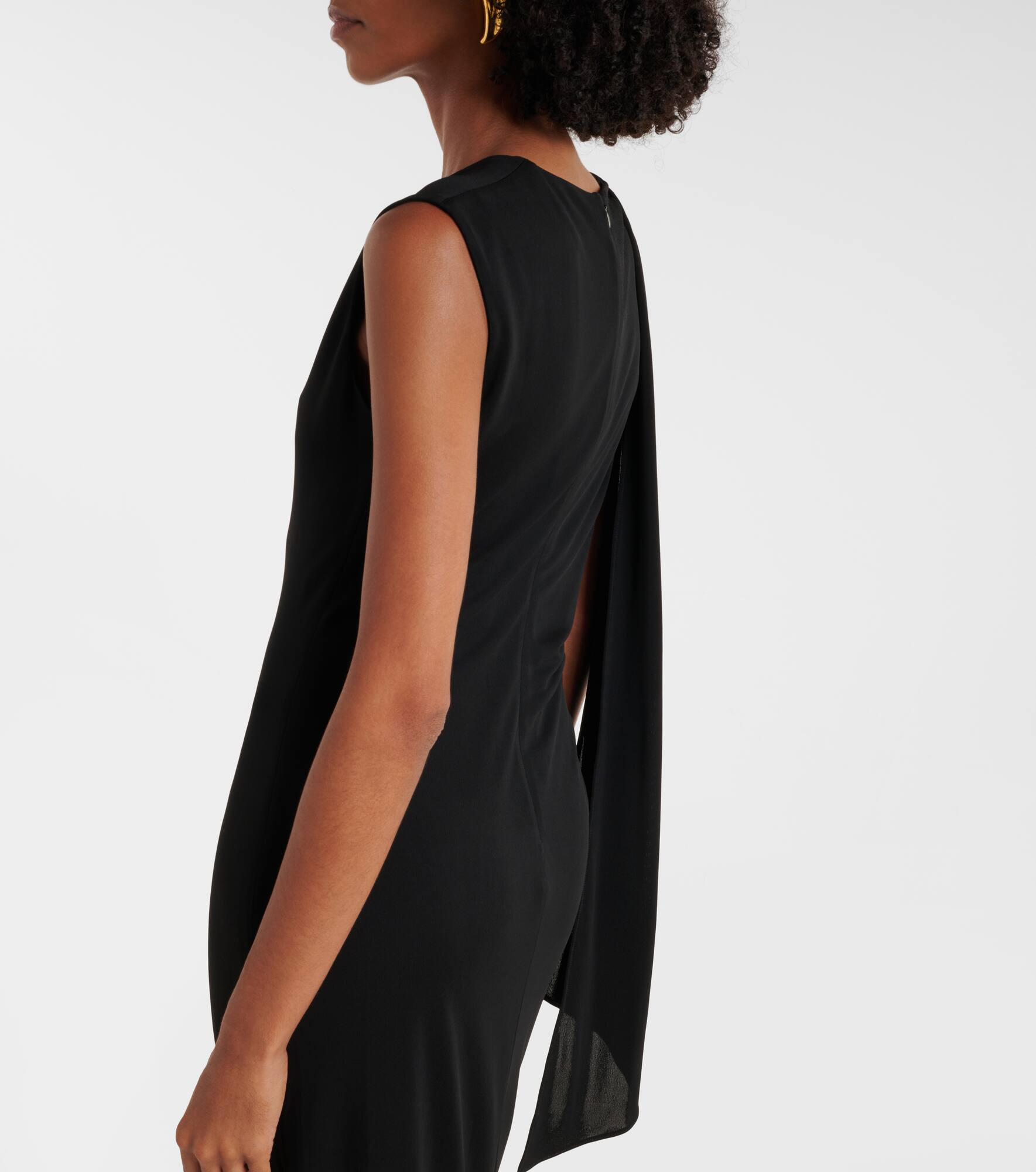 Scarf-detail crêpe jersey cocktail dress - 5