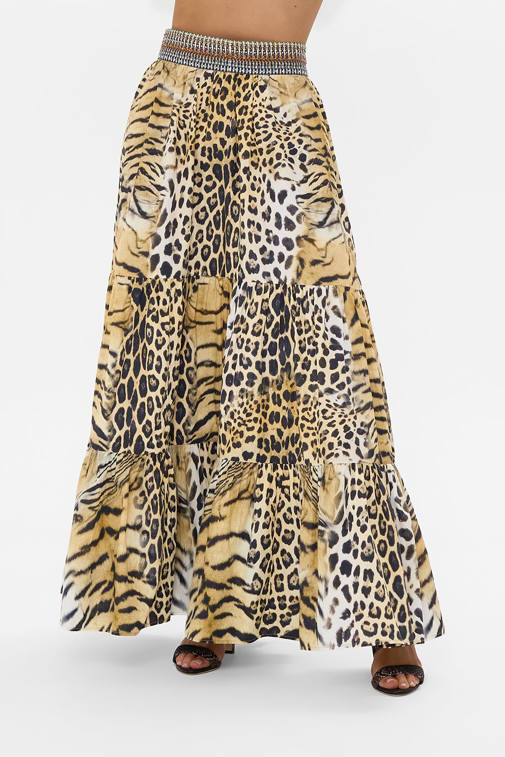 HIGH WAISTED TIERED SKIRT - 5