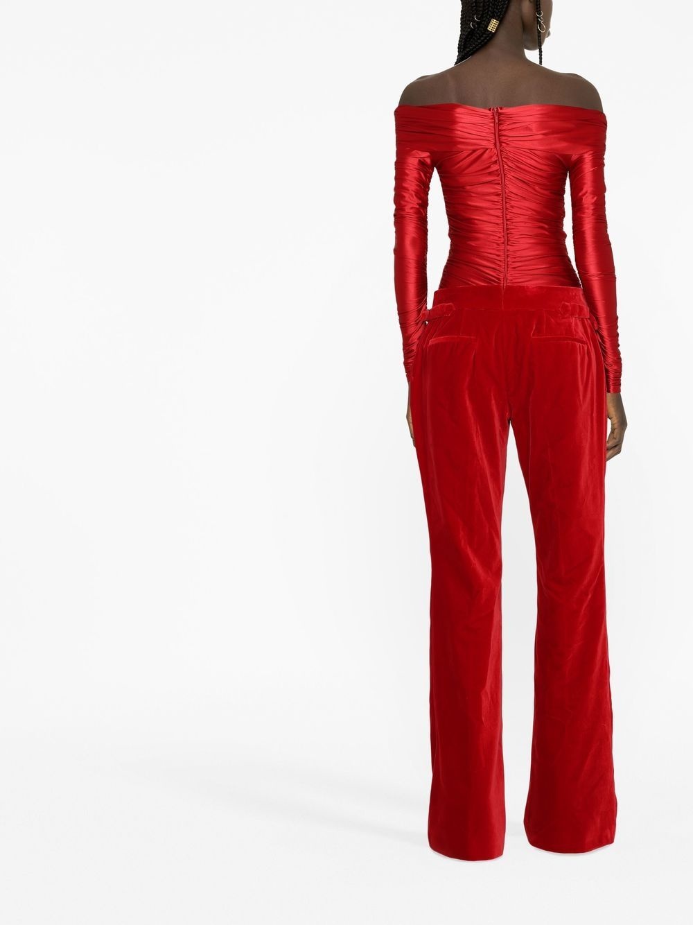 velvet bootcut trousers - 3