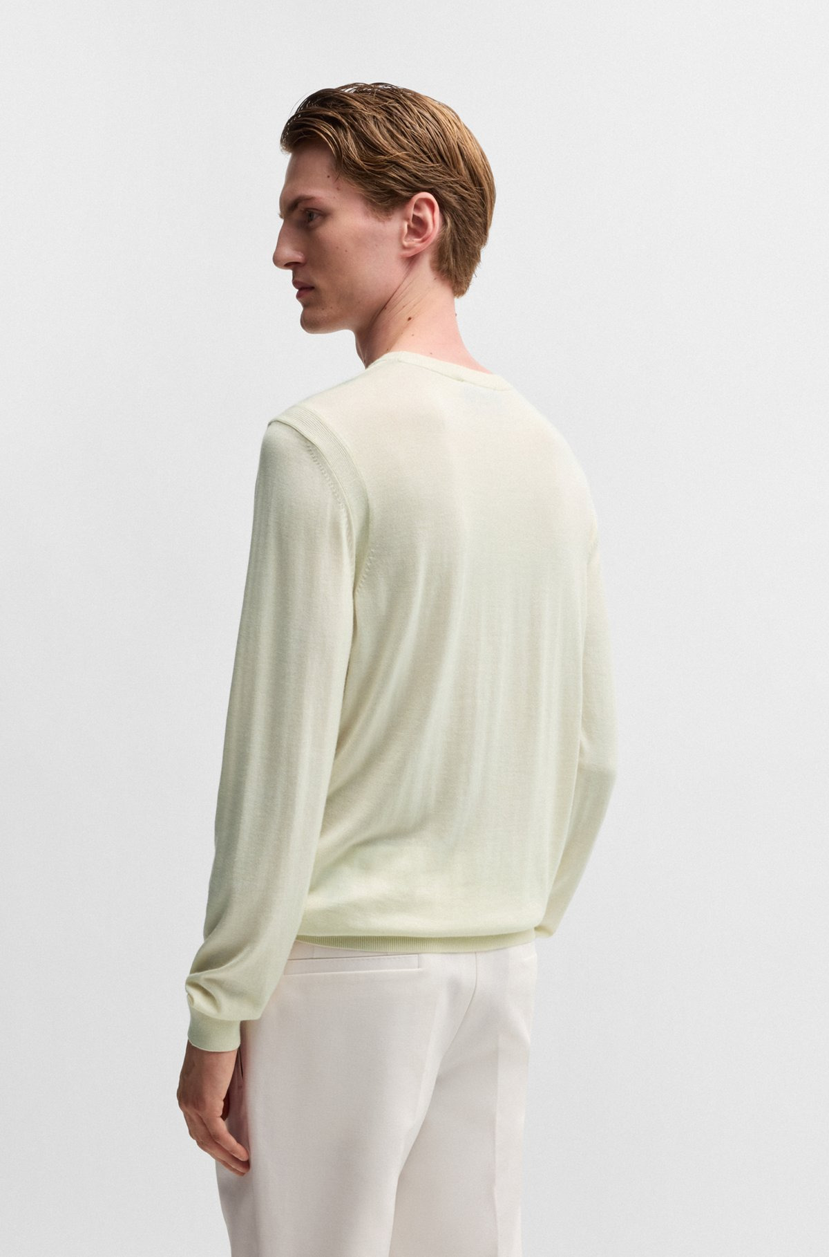 REGULAR-FIT SWEATER IN WOOL, SILK AND CASHMERE - 5
