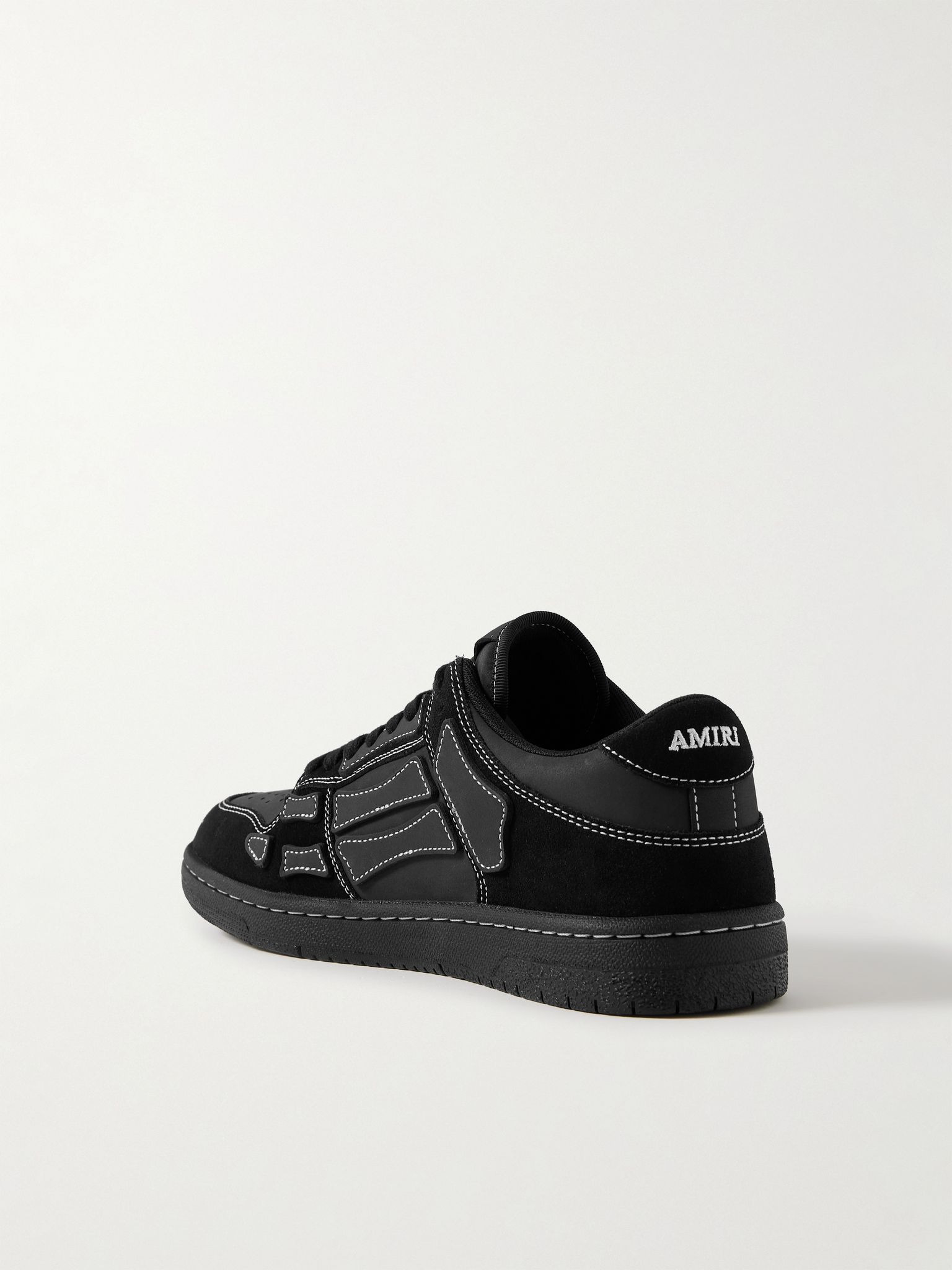 Skel-Top Suede and Leather Sneakers Black - 4