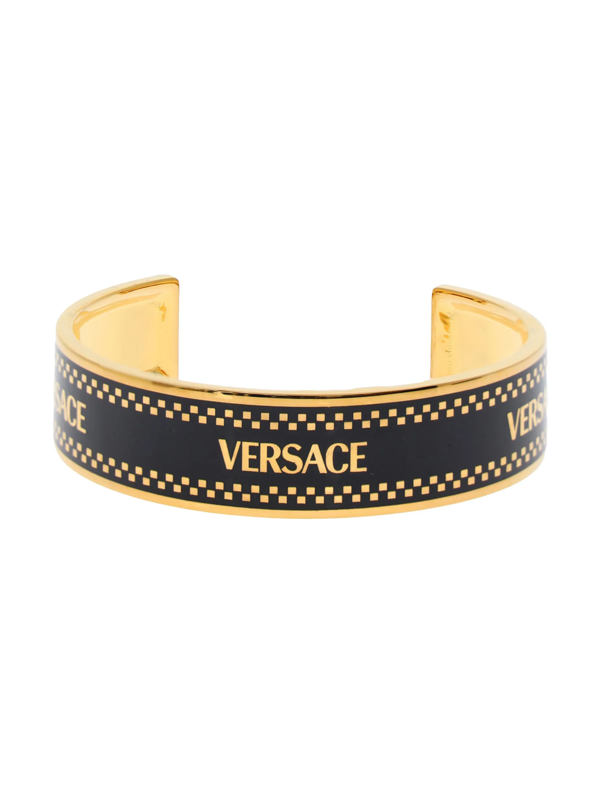 Men's Logo-Engraved Metal Cuff - Gold Black - 1