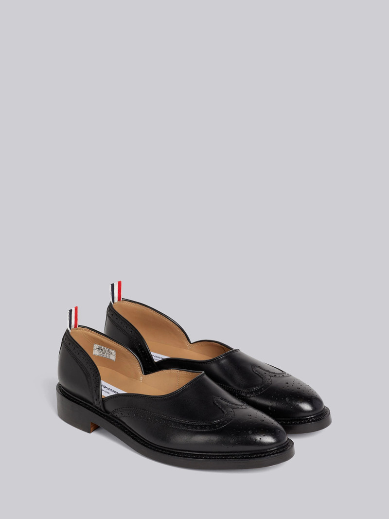 Black Calf Leather Slip On D'orsay Loafer 3