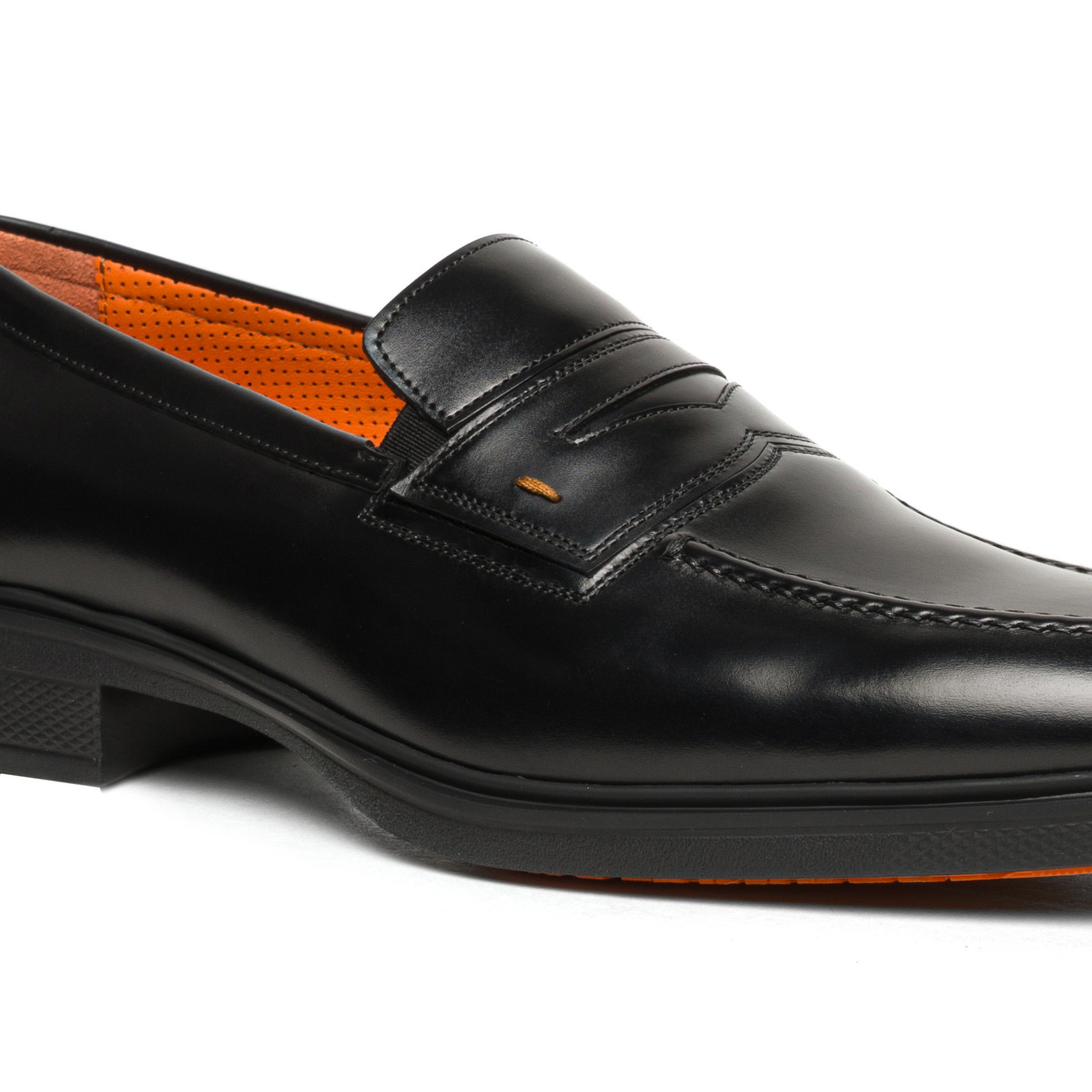 Men's black leather Easy loafer - 6
