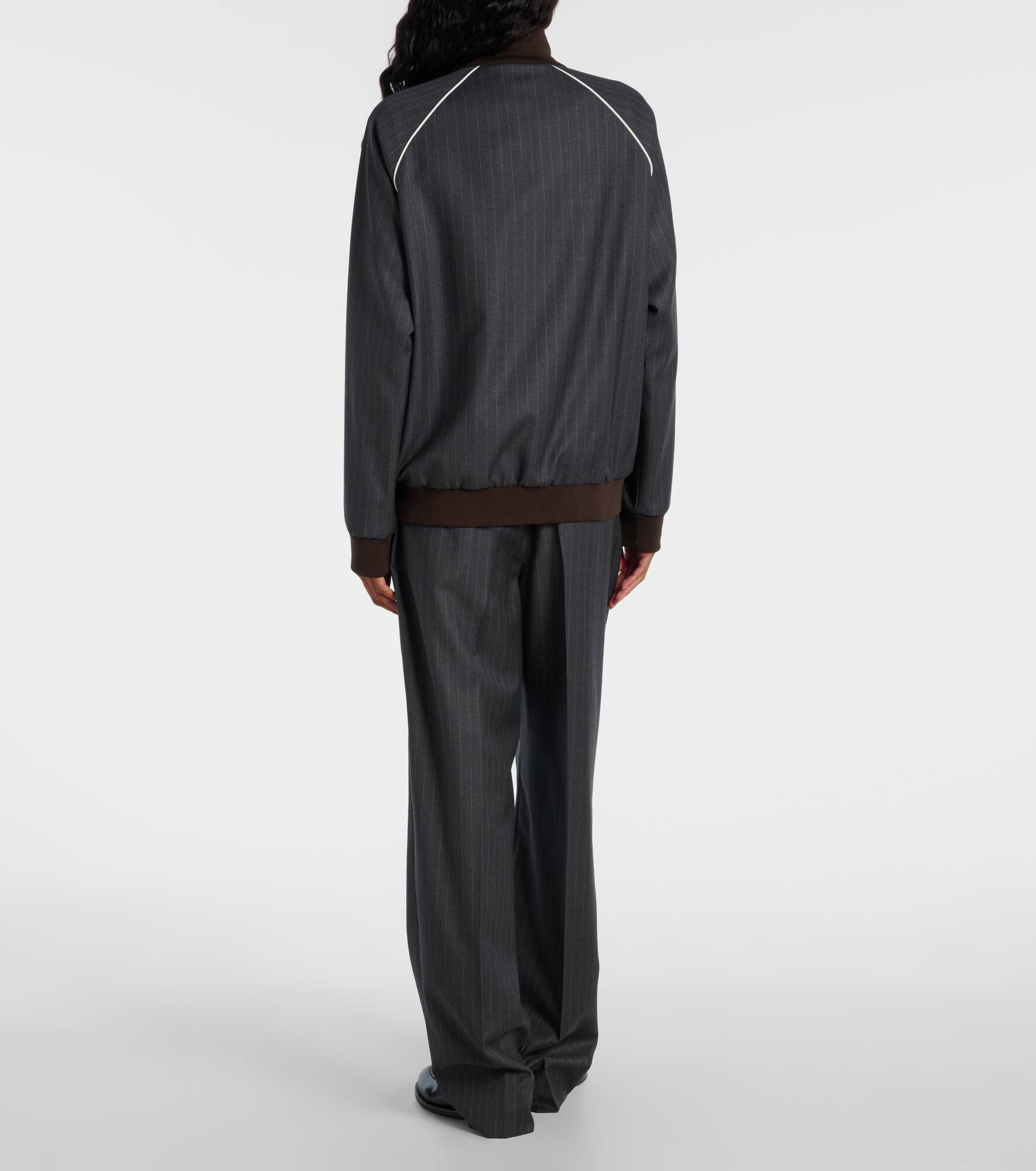 Pinstripe virgin wool blouson - 3