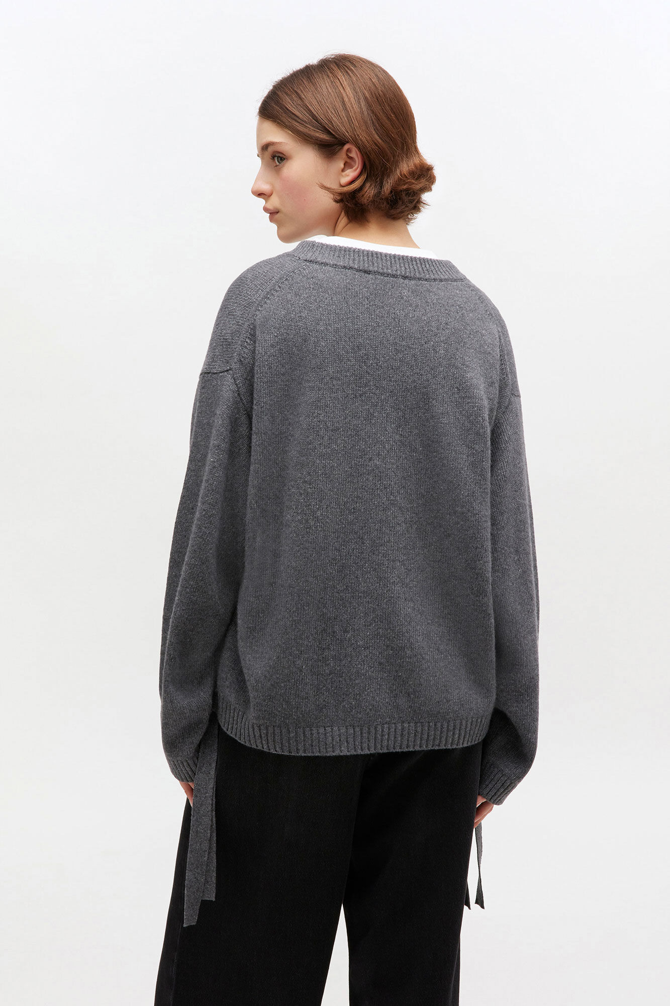 GREY WOOL MIX SWEATER - 4