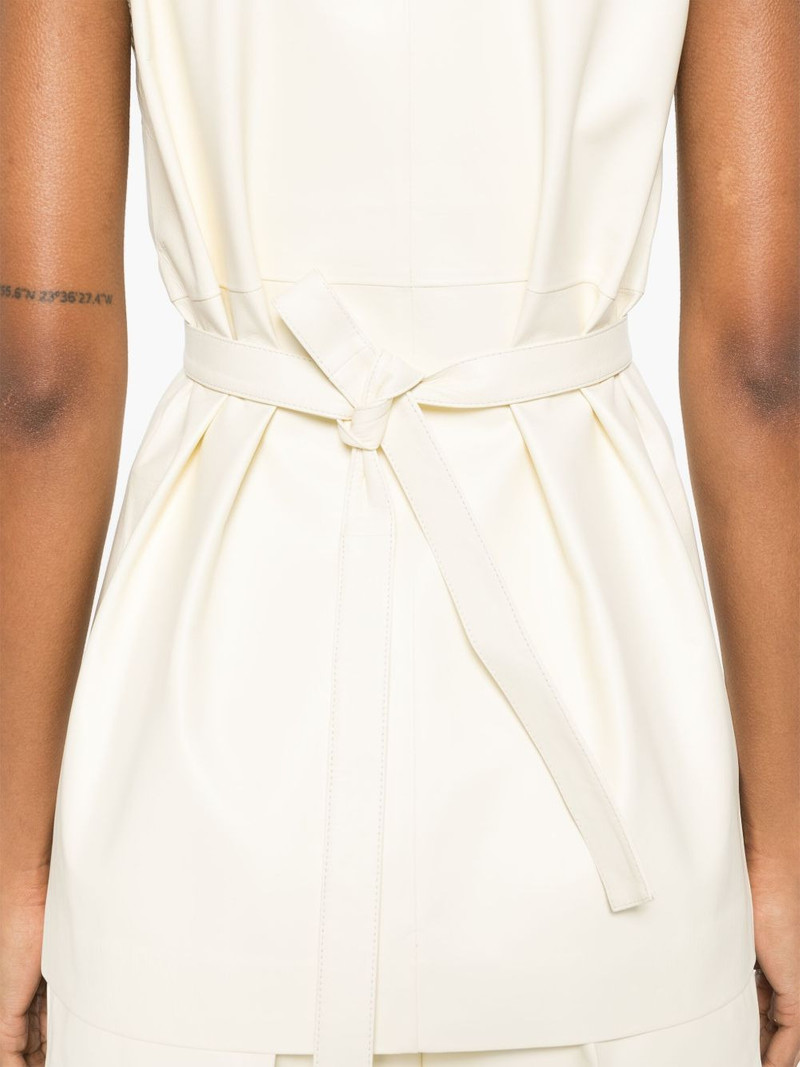 wrap-design leather vest 5