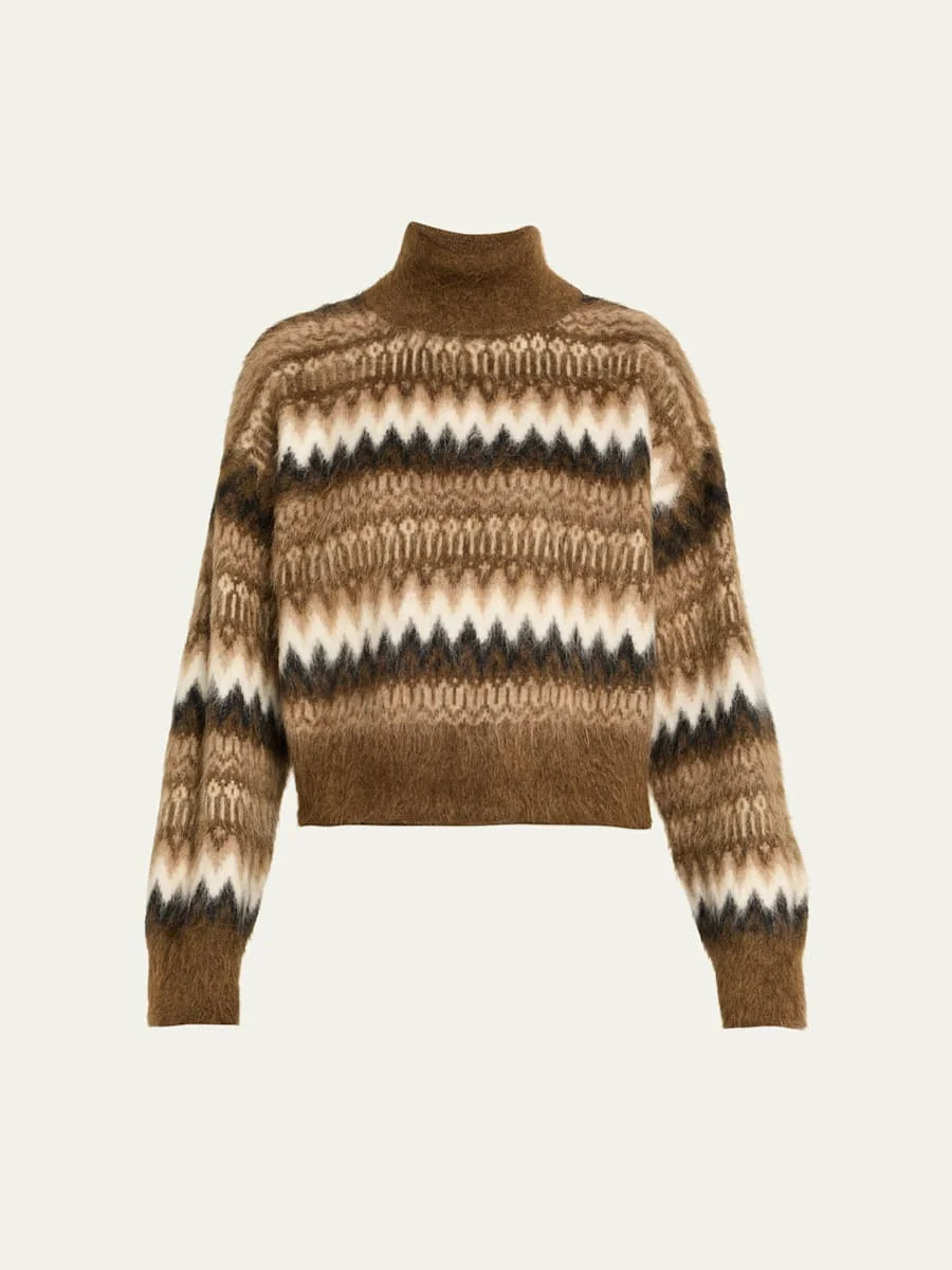Fair Isle Mohair Turtleneck Sweater - 1