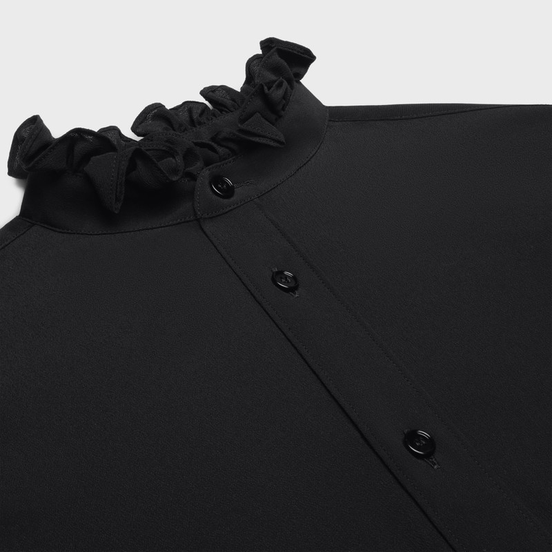 frilled Romy shirt in silk crepe and acetate 3