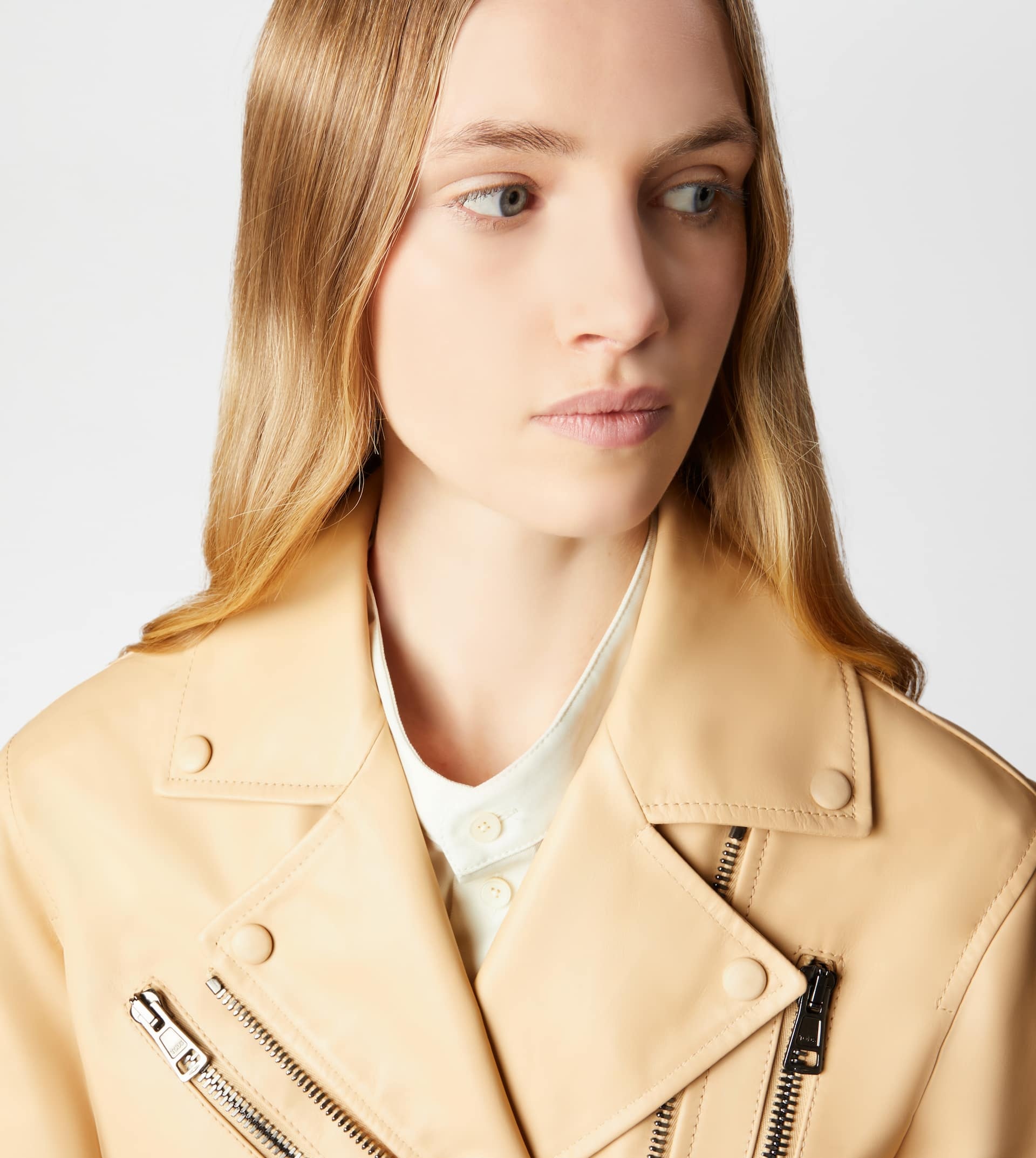 BIKER JACKET - BEIGE - 5