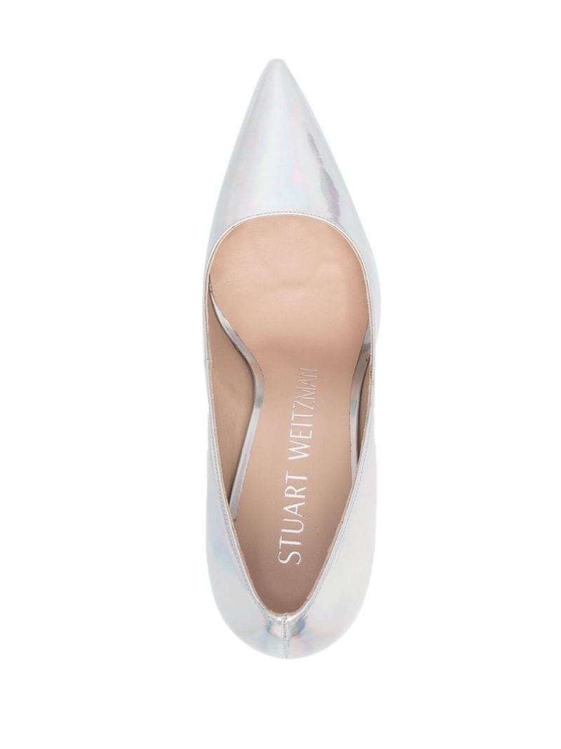 metallic-effect 95mm pointed pumps - 7