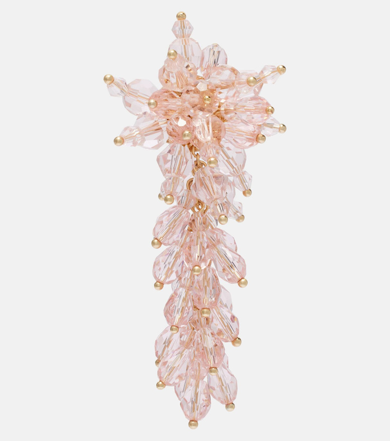 self-portrait Crystal-embellished drop earrings outlook