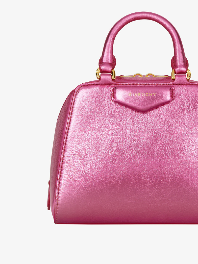 NANO ANTIGONA CUBE BAG IN LAMINATED LEATHER 7