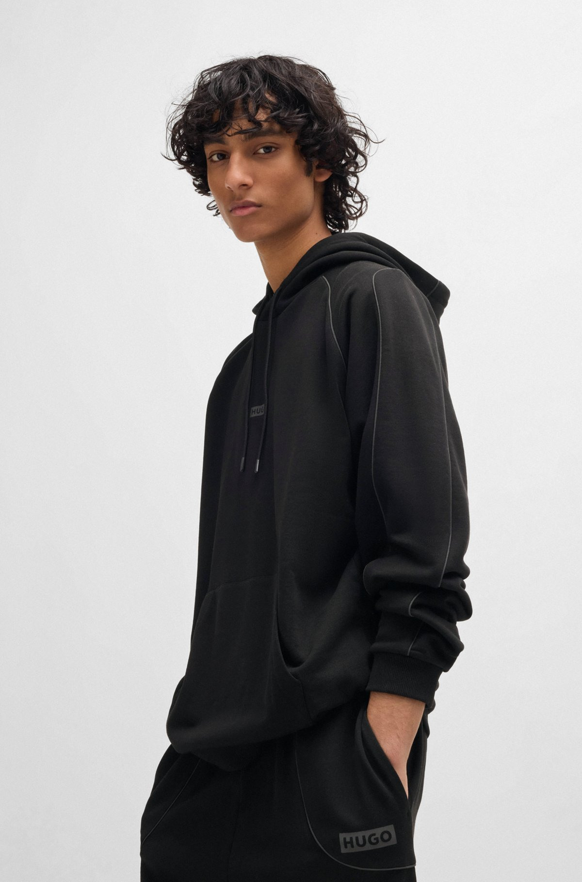 COTTON-TERRY SWEATSHIRT WITH DECORATIVE REFLECTIVE TRIMS - 2