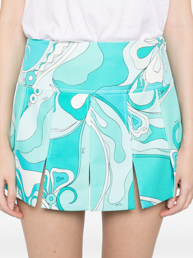 pleated print mini skirt 5