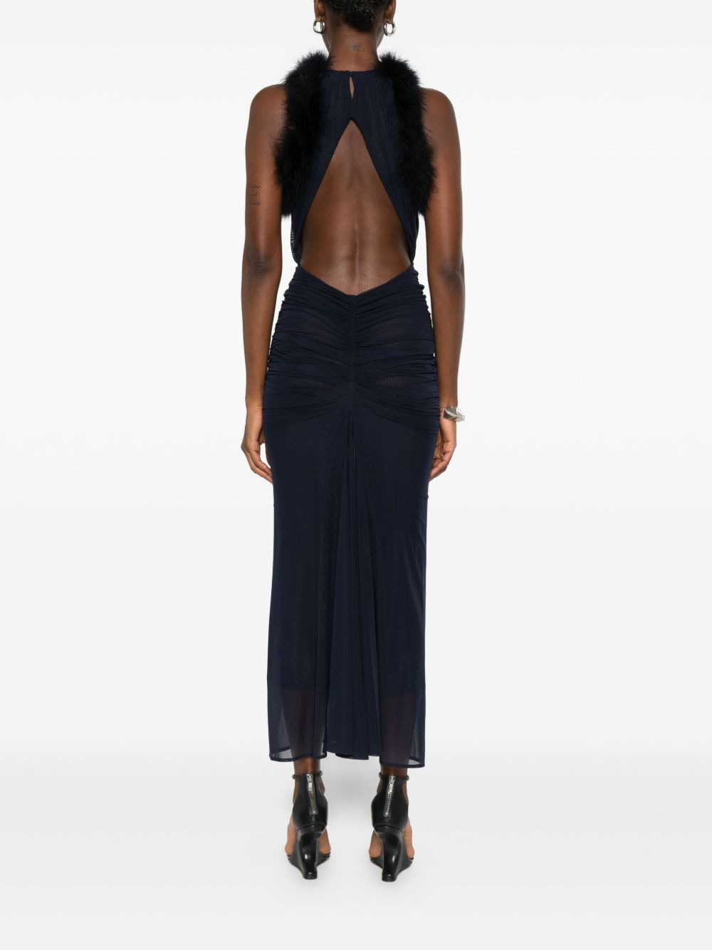 trimmed ruched dress - 4