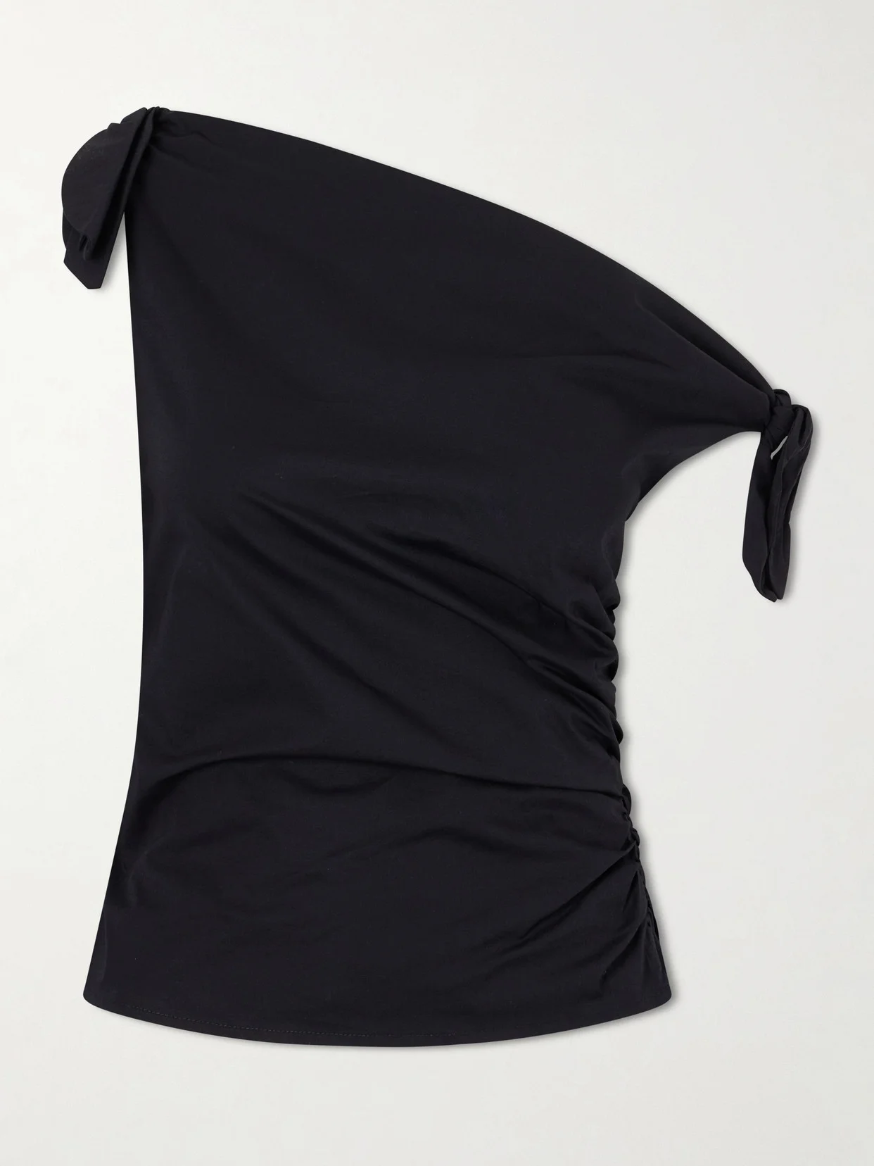 Bellaria Asymmetric Knot-detailed Cotton-blend Poplin Top - 1
