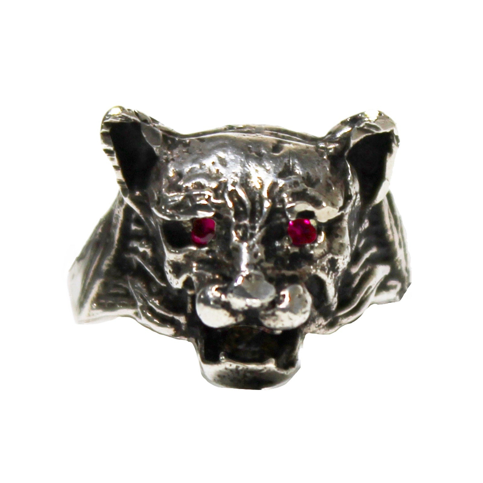 925 Silver - Feline Ruby Ring - 2