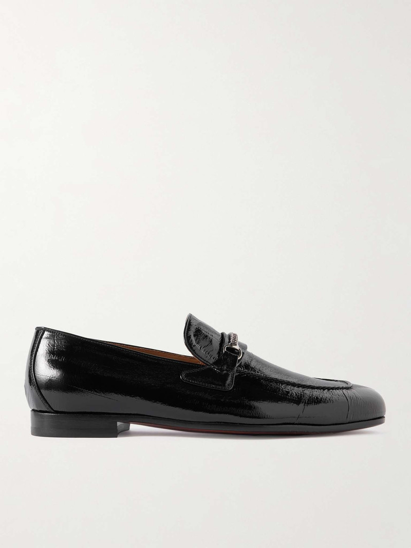 Gigi Chain-Embellished Patent-Leather Loafers 1