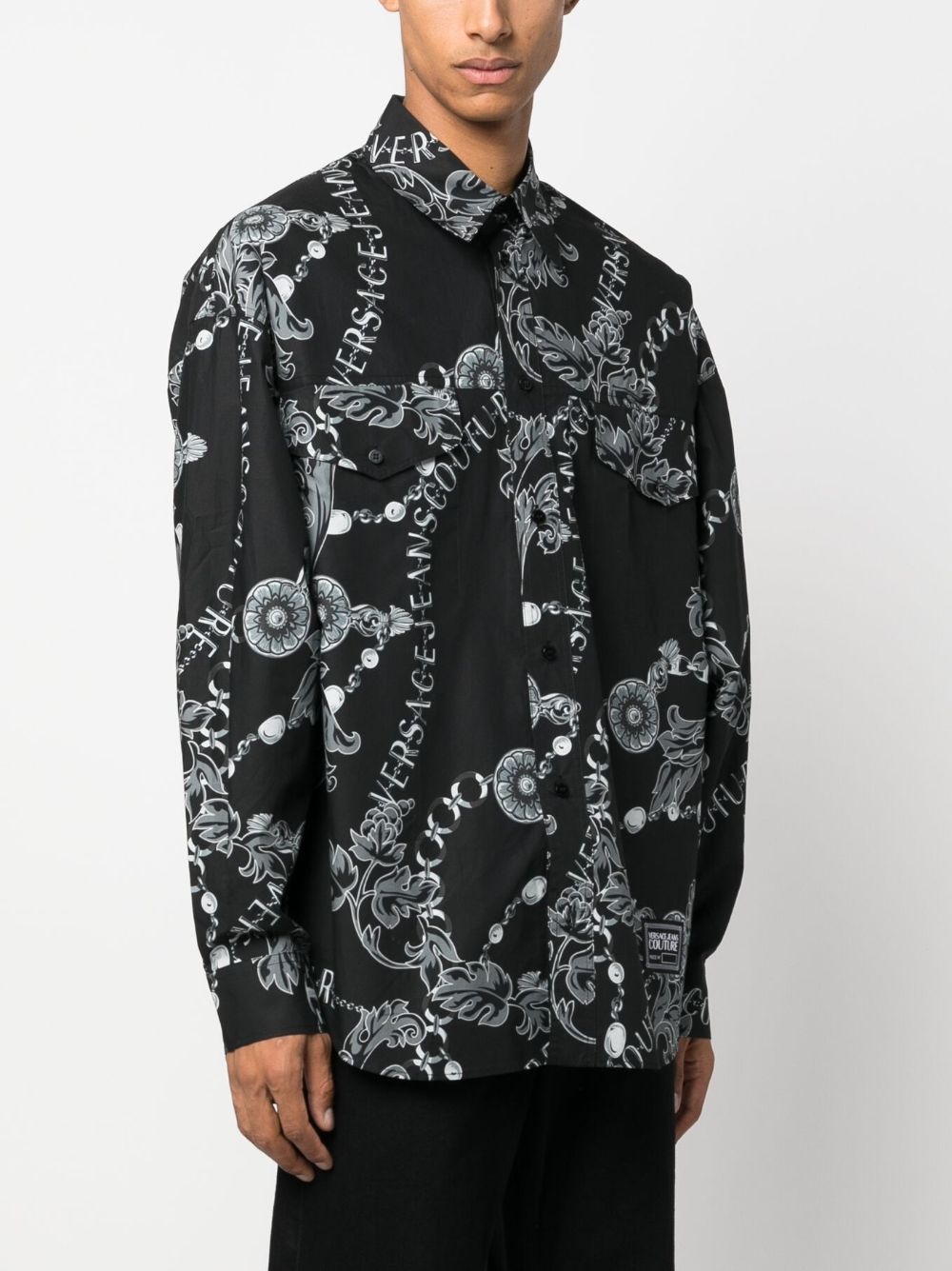Chain Couture-print cotton shirt - 3