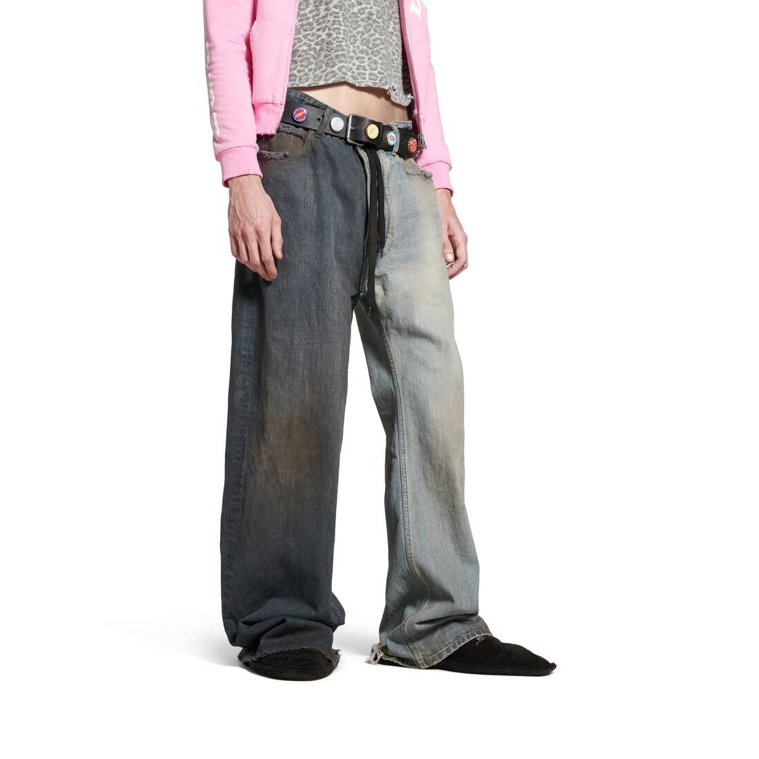 Fifty-fifty Pants in Dark Grey/light Blue - 6