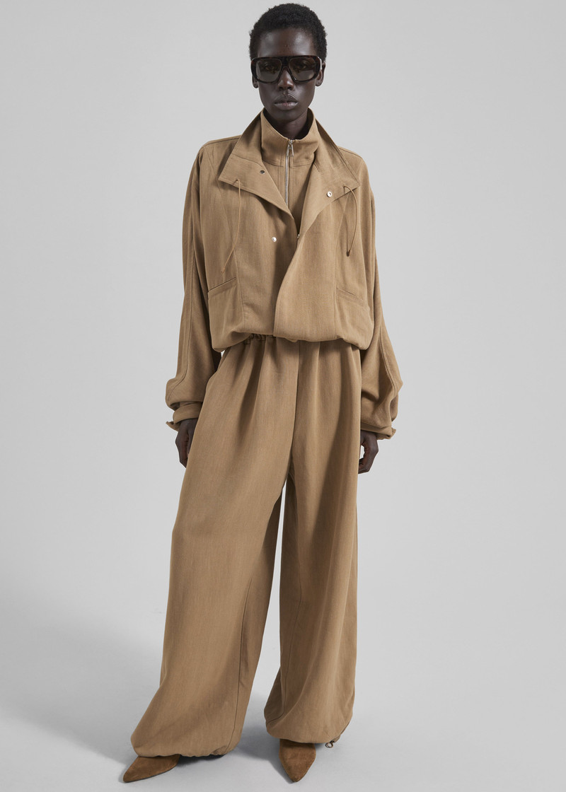 The Frankie Shop Marvin Linen Jumpsuit - Camel outlook