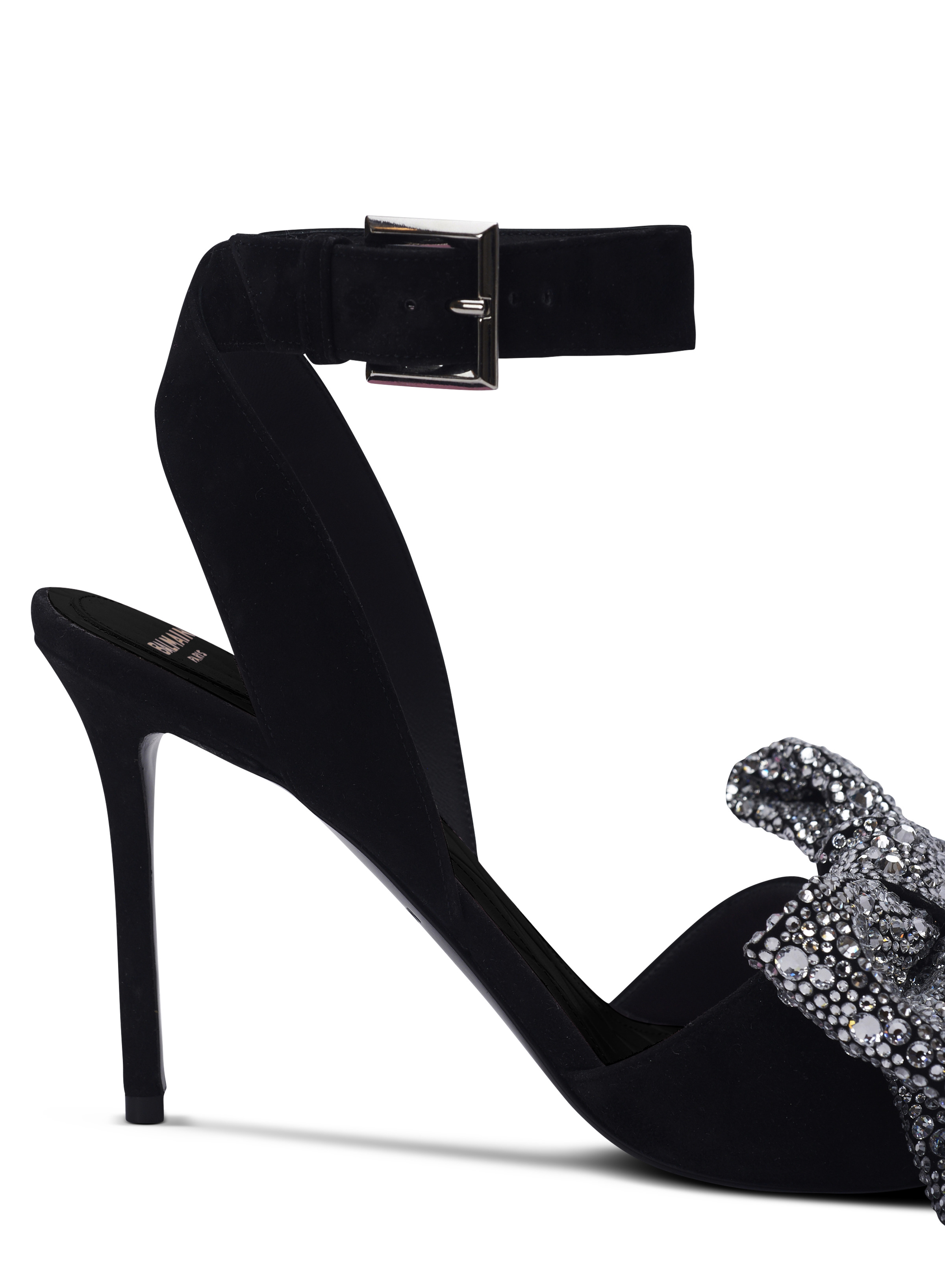 Suede Ruby heels with rhinestone bows - 6