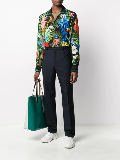 Dolce & Gabbana parrot print Hawaii shirt outlook