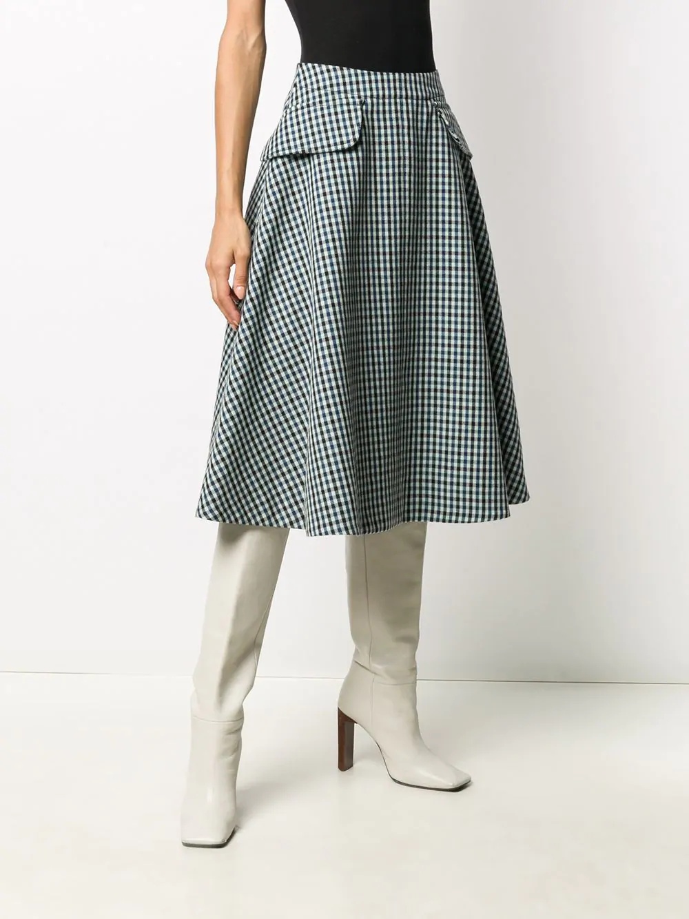 check print A-line skirt - 3