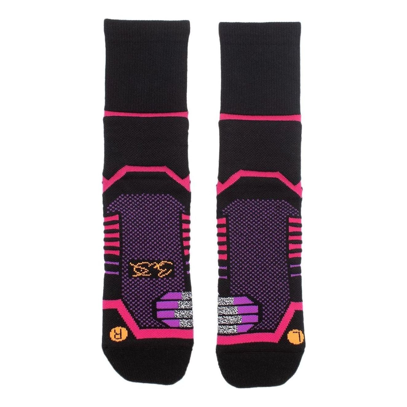 Li-Ning Way Of Wade Mid Cut Basketball Socks 'Black Pink' AWLT017-1 - 1