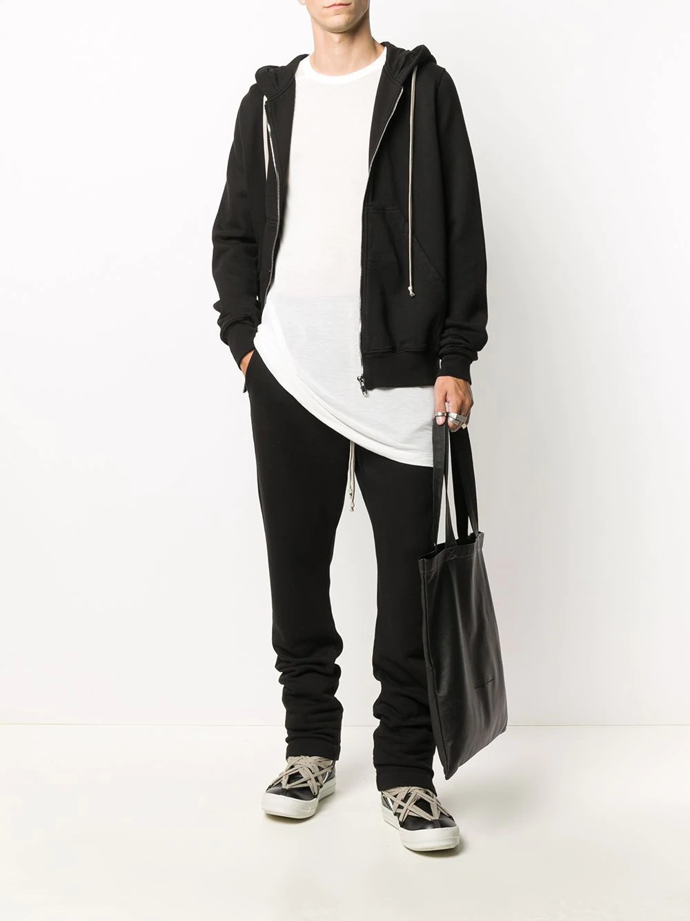 zipped drawstring hoodie - 2