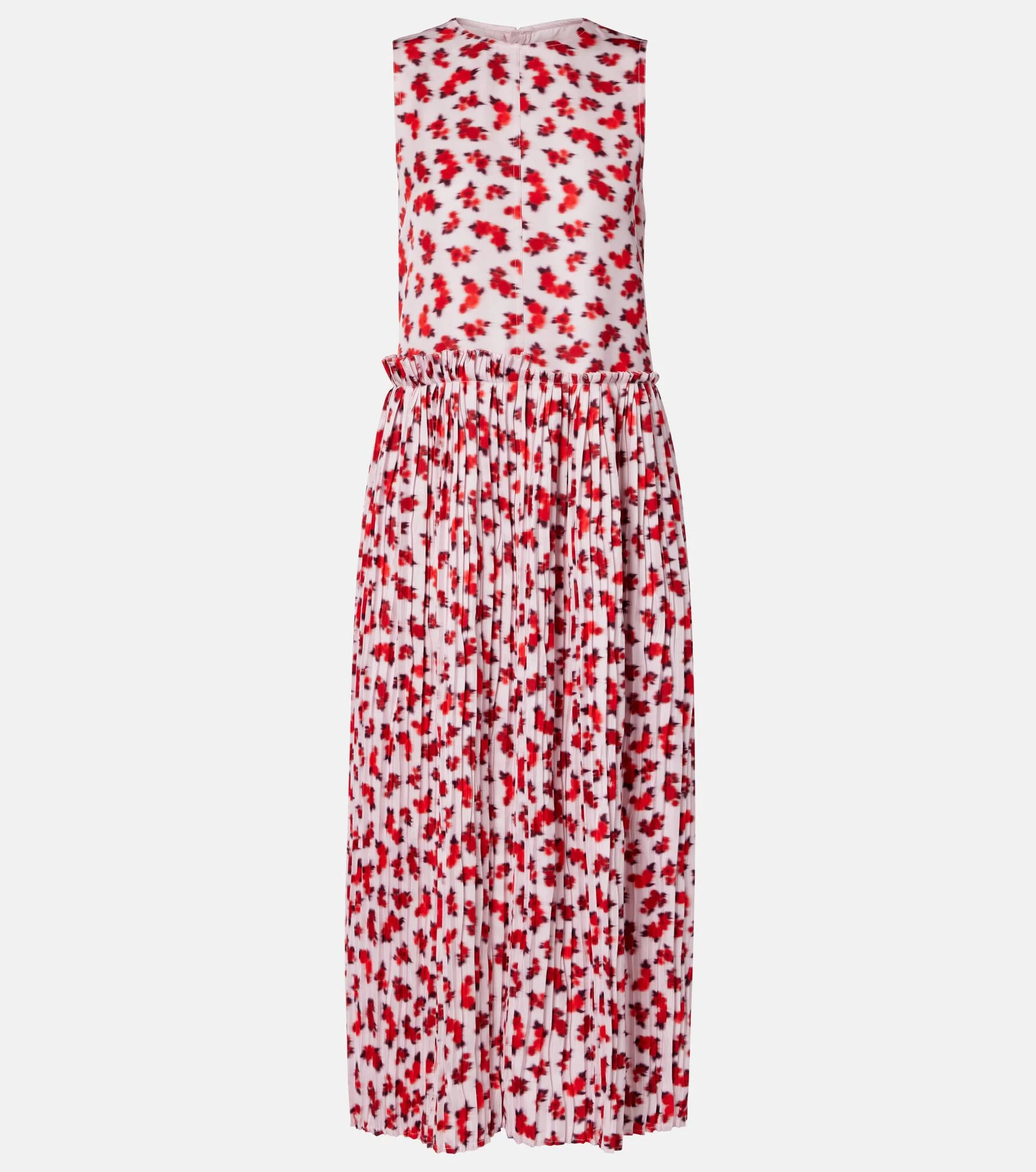Floral pleated midi dress - 1