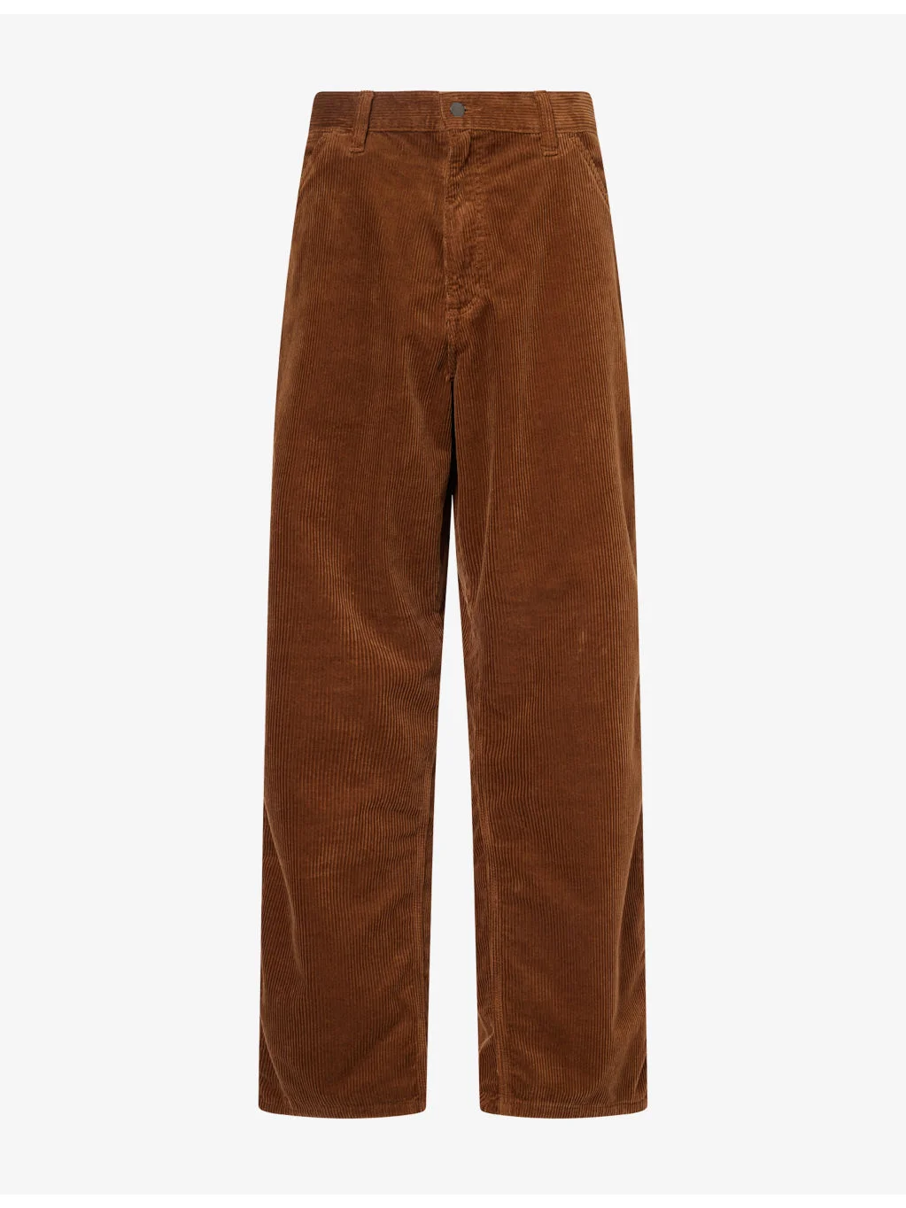 Simple Straight-Leg Corduroy Cotton Trousers - 1