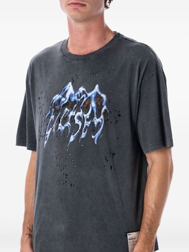 SATISFY graphic-print distressed t-shirt outlook