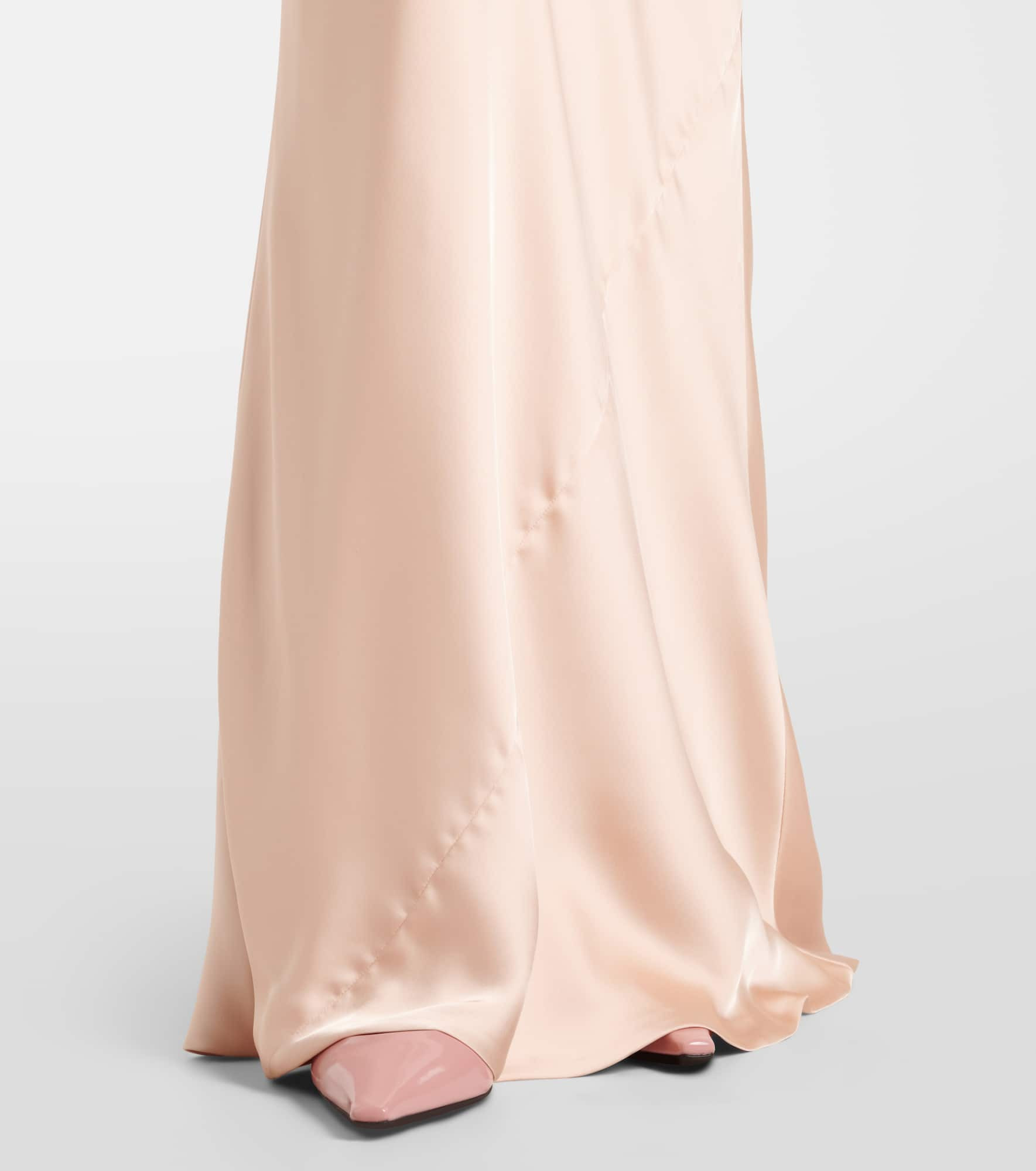Draped satin gown - 5