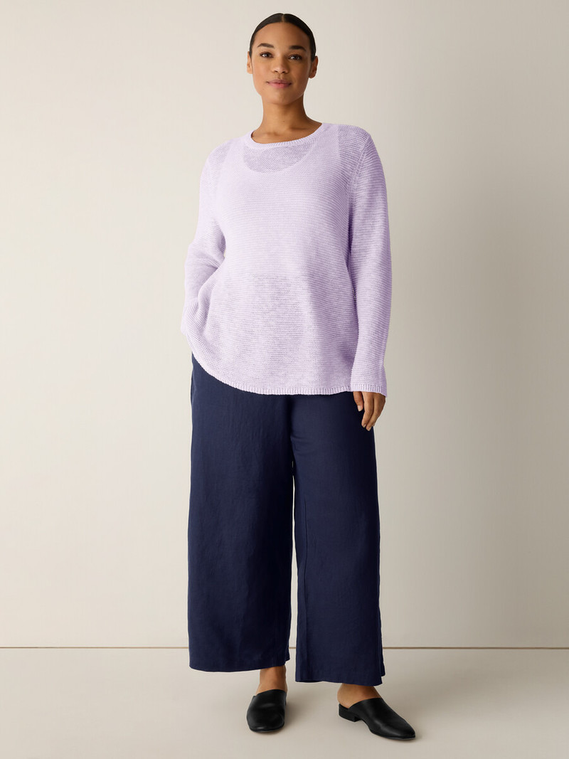 Organic Linen Cotton Slub Crew Neck Top 6