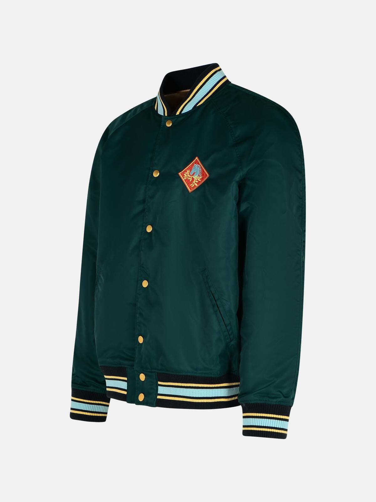 BOMBER JACKET IN GREEN POLYAMIDE - 2