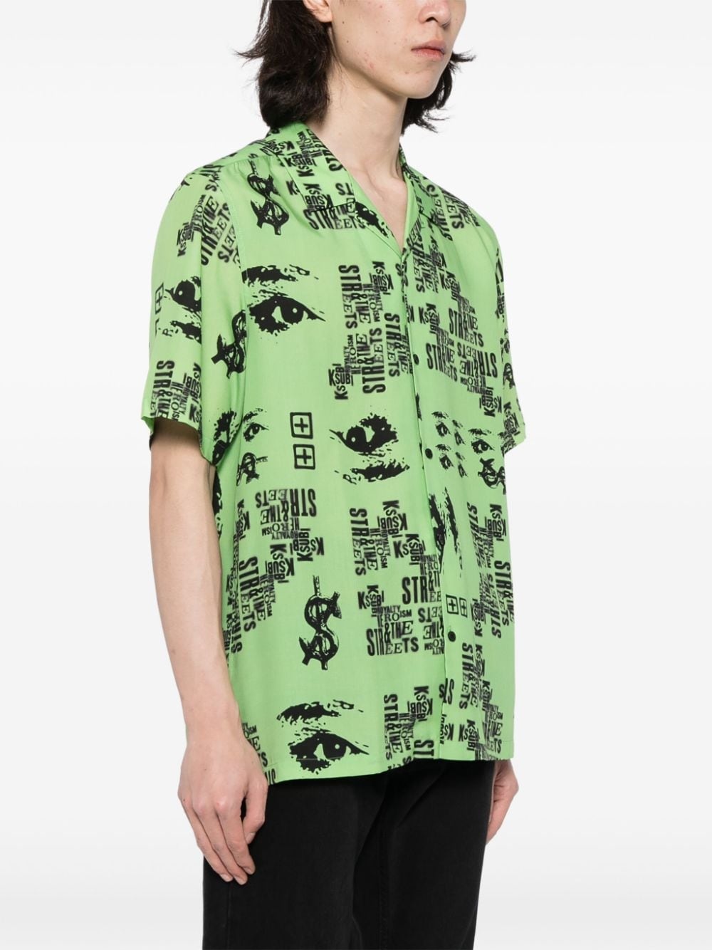 graphic-print tencel shirt - 3