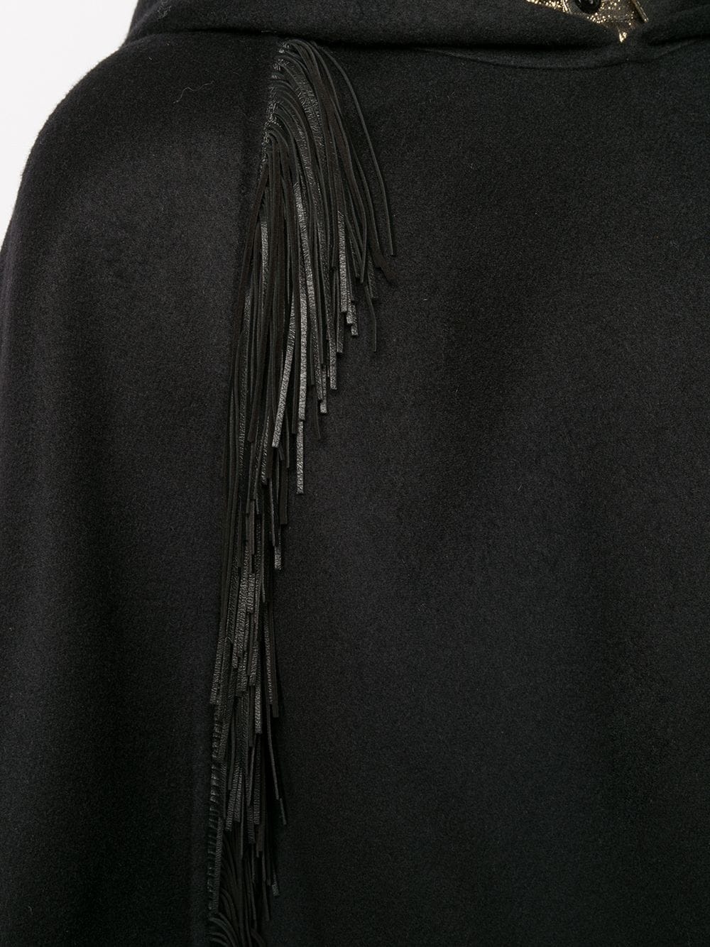 fringed hooded cape - 5