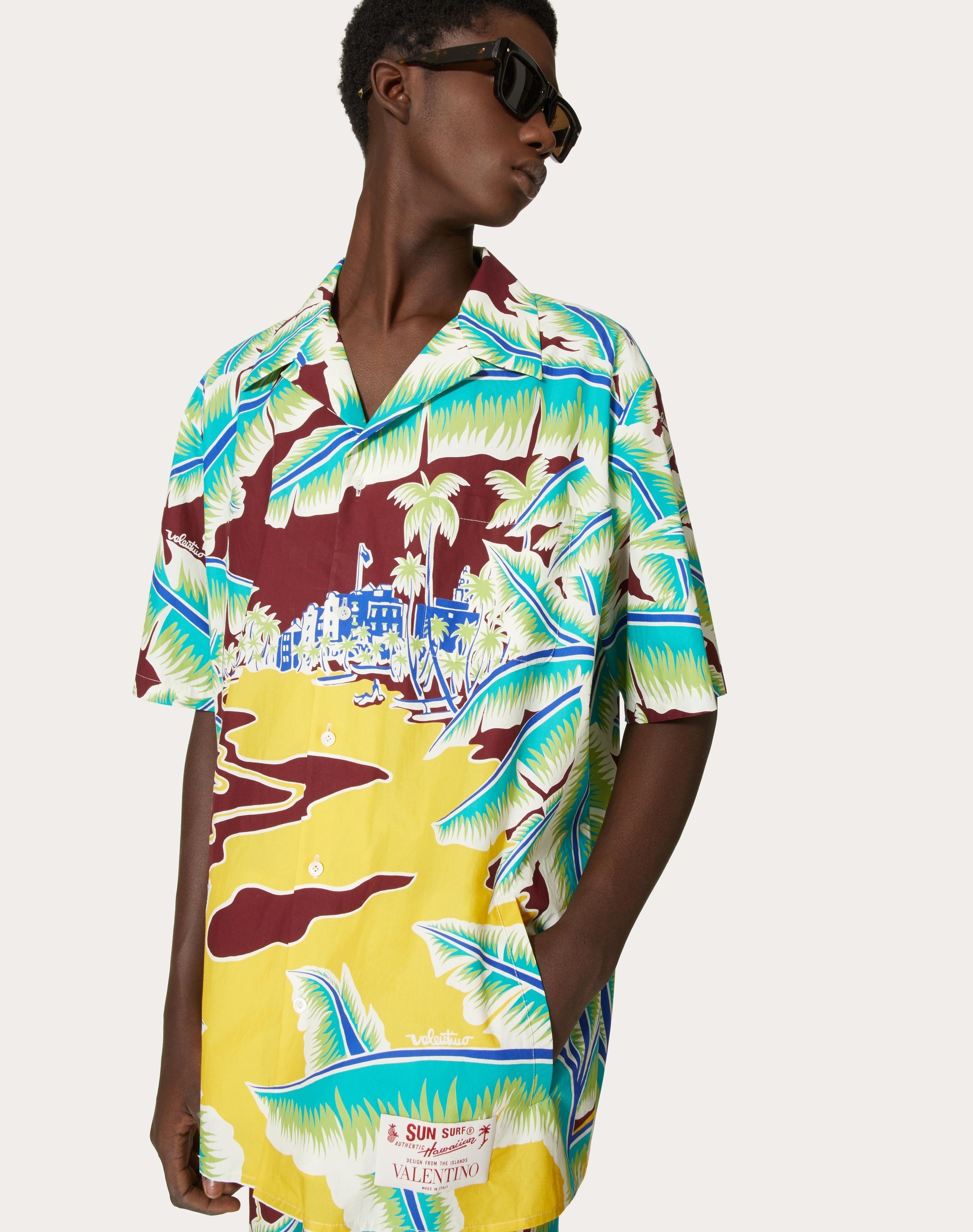 COTTON BOWLING SHIRT WITH SURF RIDER PRINT - 5
